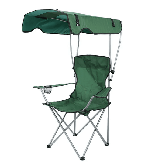 Heavy Duty Foldable Camping Chair with Canopy – Multiple Colors | - Elegant Households KE