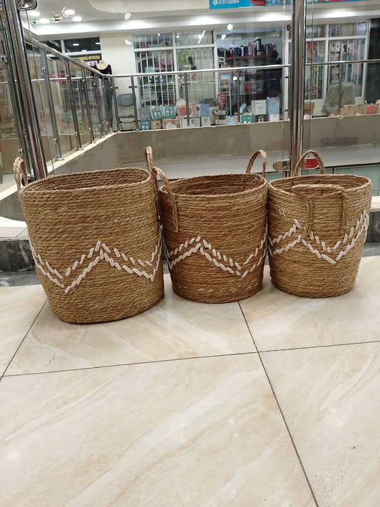 High Quality Set of 3 Stackable handmade baskets 🧺 | - Elegant Households KE