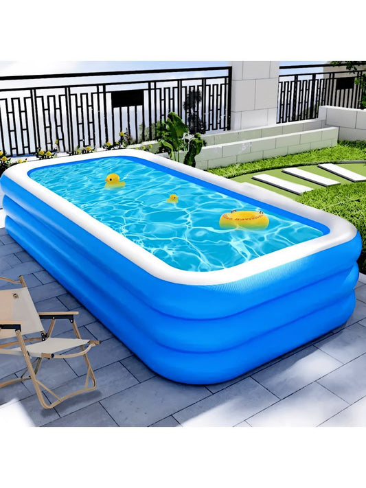 Inflatable Kids Pool 305×185×56 cm – Large Outdoor Swimming Pool for Backyard Fun | - Elegant Households KE