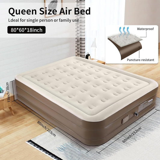 Inflatable Queen Size Airbed Mattress with in built Pump | - Elegant Households KE