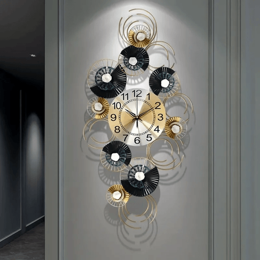 Iron Flower Wall Clock – Modern Metal Decorative Wall Hanging | - Elegant Households KE