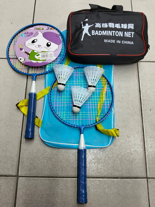 Junior Badminton Set with Net - 2 Rackets and Bag for Kids Kit | - Elegant Households KE