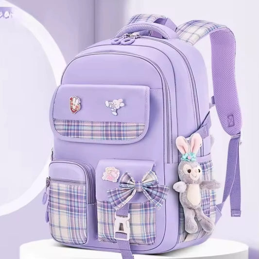 Kids Checkered School Backpack | Spine Protection Bag | - Elegant Households KE