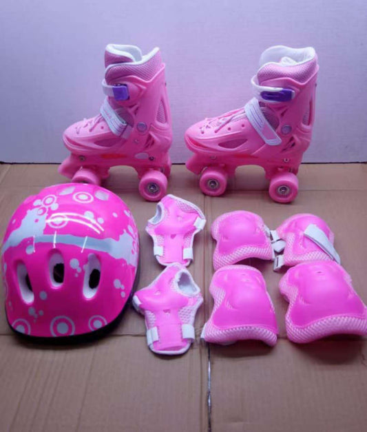 Skates Price in Kenya – Kids Quad Roller Skates Set with Helmet and Safety Pads