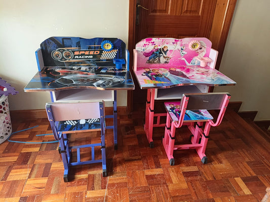 Kids Study Desk and Chair Set – Adjustable Height Children’s Study Table | - Elegant Households KE