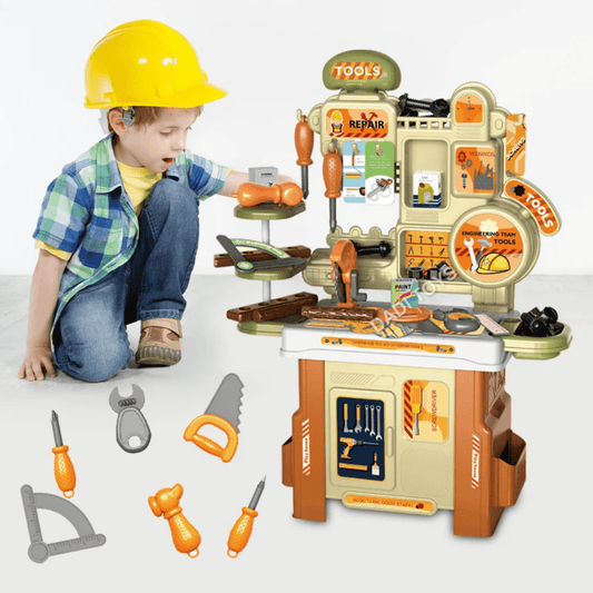 Kids Tool Table 53PCS Pretend Play Workshop Set | - Elegant Households KE