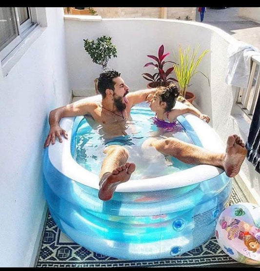 Kids Whale Inflatable Pool 163×107×46 cm – Cute Ocean - Themed Toddler Splash Pool for Backyard & Balcony | - Elegant Households KE