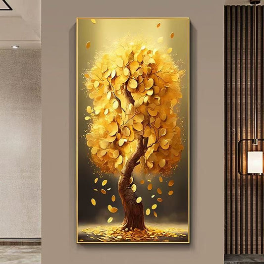 LED Golden Tree Wall Art with Crystal Accents – Luxury Lighted Décor | - Elegant Households KE