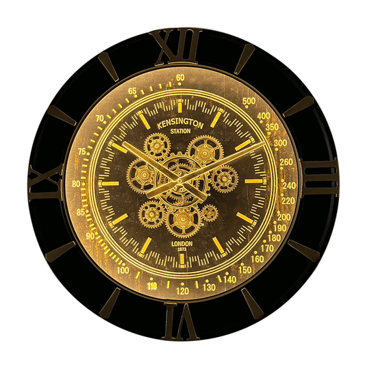 LED Vintage Gear Wall Clock with Retro Mechanical Design | - Elegant Households KE