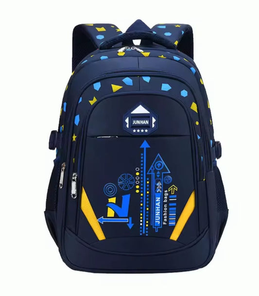 Lightweight Geometry Pattern School Backpack – Large Capacity | - Elegant Households KE