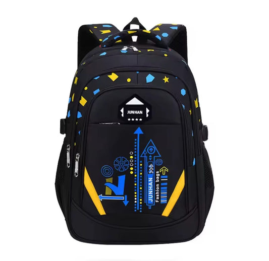 Lightweight Geometry Pattern School Backpack – Large Capacity | - Elegant Households KE