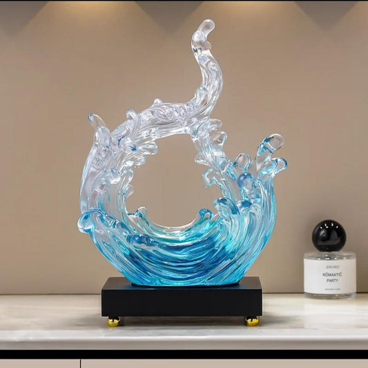 Lokori Ocean Wave Crystal Sculpture Modern Decorative Art | - Elegant Households KE