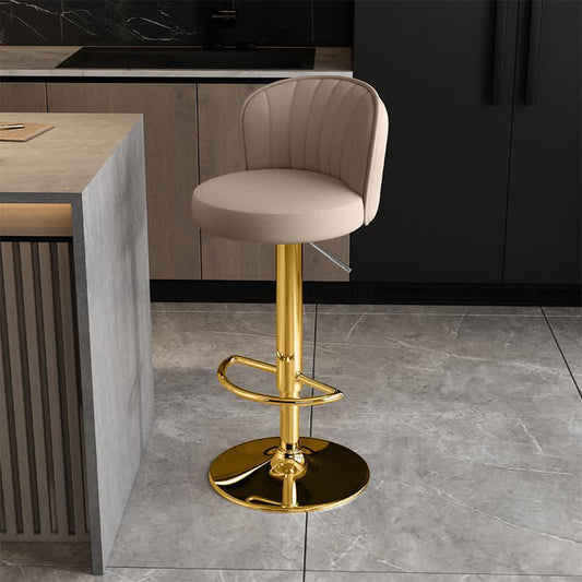 Luxury Bar Stools with Gold Metal Base – Modern Nordic Design