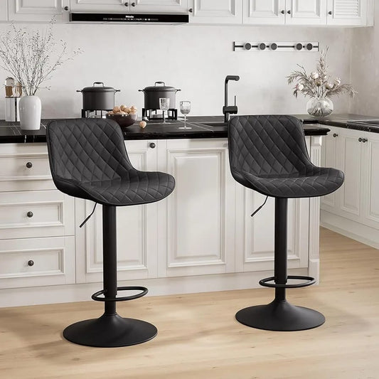 Luxury Leather Kitchen Island Stool | - Elegant Households KE