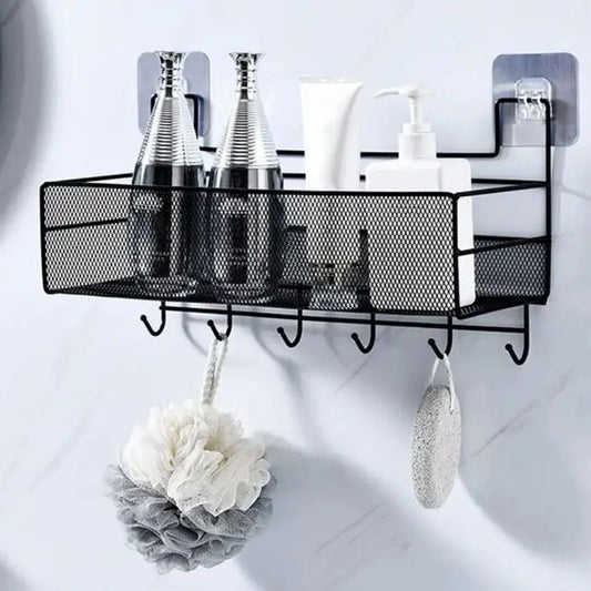 Mesh Bathroom Rack with Hooks | - Elegant Households KE