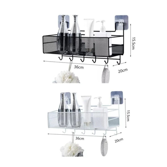 Mesh Bathroom Rack with Hooks | - Elegant Households KE