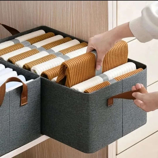 Metal Frame Storage Box Closet Jeans Organizer | - Elegant Households KE