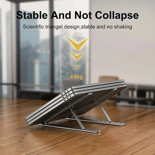 Laptop Stand - metallic, Foldable, and Adjustable