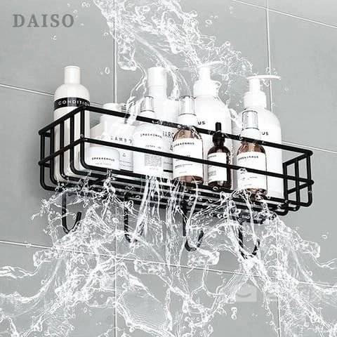Metallic Bathroom Shelf with Hooks | - Elegant Households KE