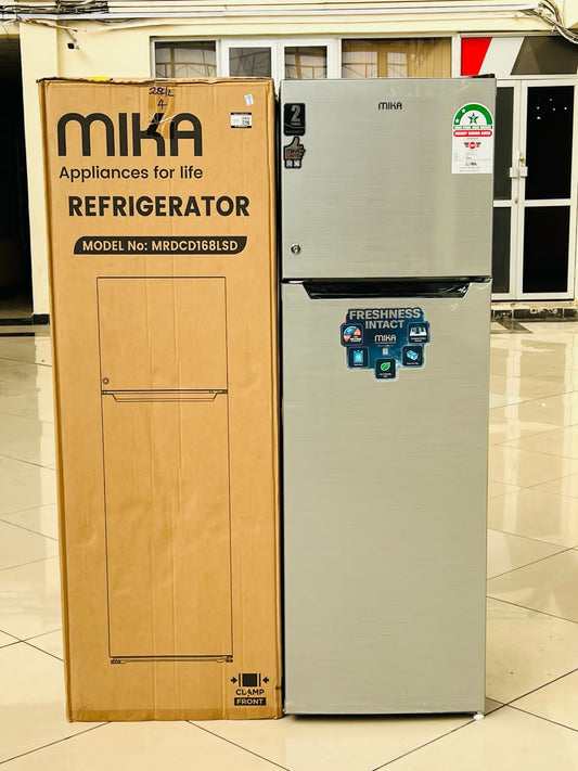 MIKA Fridge 168L 2 Door Top Mount Freezer, Defrost (Direct Cool) | - Elegant Households KE