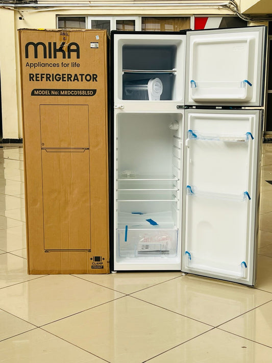 MIKA Fridge 168L 2 Door Top Mount Freezer, Defrost (Direct Cool) | - Elegant Households KE