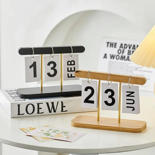 Minimalism Creative Living Room Office Decoration Wooden Calendar | - Elegant Households KE