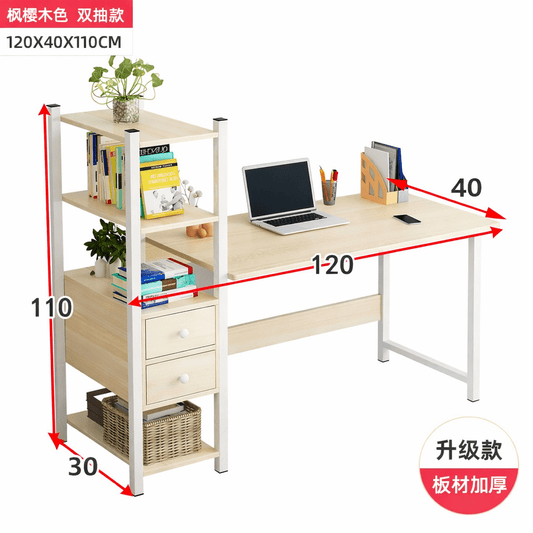 Minimalist Workstation Study Desk with Shelves 120×110×40cm | - Elegant Households KE