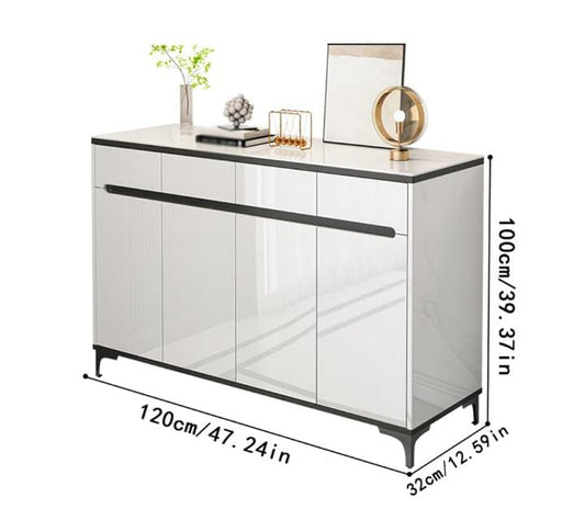 Modern 3 - Door 3 - Drawer Shoe Cabinet – Large Capacity Freestanding Storage Rack for Entrance, Corridor & Living Room | - Elegant Households KE