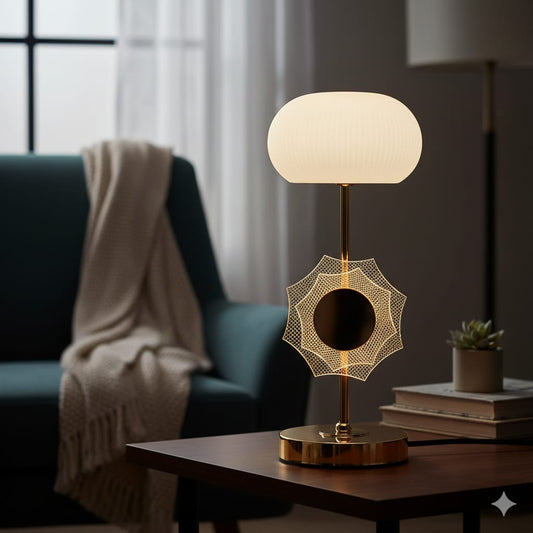Modern Decorative LED Table lamps with shades White Glass
