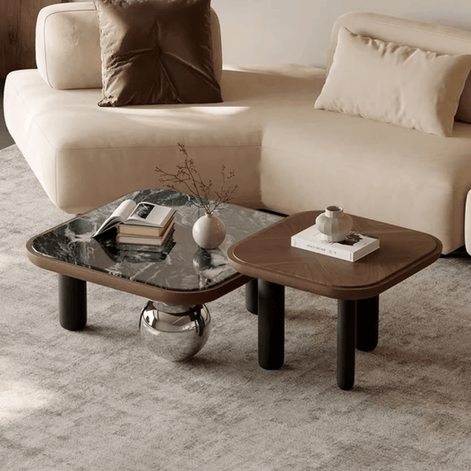 Modern Nesting Coffee Table Set with Marble Top | - Elegant Households KE