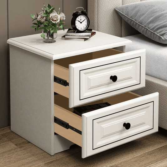Modern Nordic White Nightstand with 2 Drawers | - Elegant Households KE