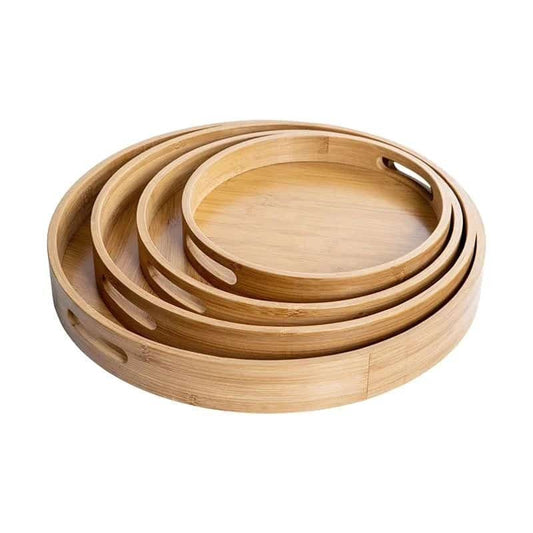 Multifunctional Big Sized 4 - in - 1 Bamboo Trays | - Elegant Households KE