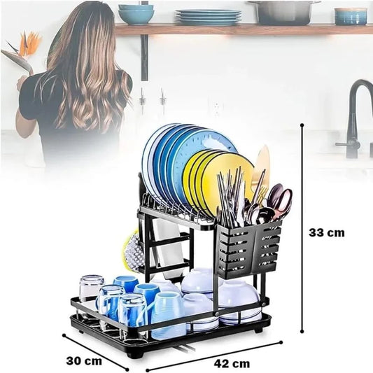 New Advanced 3 - Layer Dish Rack | - Elegant Households KE