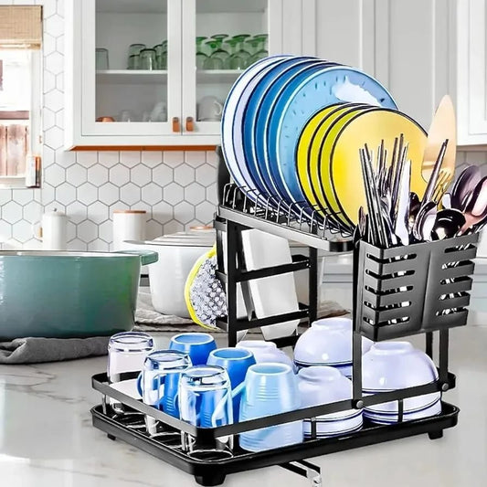 New Advanced 3 - Layer Dish Rack | - Elegant Households KE