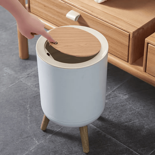 Nordic Style dustbin with Wood Grain Cover | - Elegant Households KE