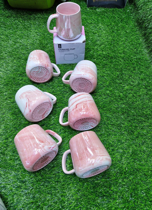 Pearl Marble Porcelain Tea/ Coffee Mugs | - Elegant Households KE