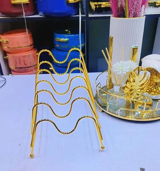 Plates holder gold/stainless | - Elegant Households KE