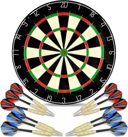 Professional Dart Game Set – Bristle Dartboard with Steel Tip Darts