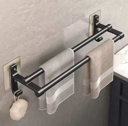 Punch - Free Wall Towel Rack | 60cm Adhesive Bathroom Holder | - Elegant Households KE