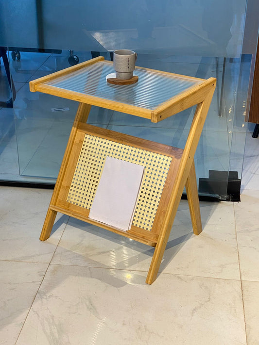 Rattan Side Table/ Bedside Table/Boho End Table | - Elegant Households KE