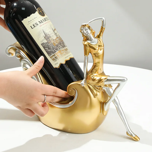Creative Gold statue wine bottle holder