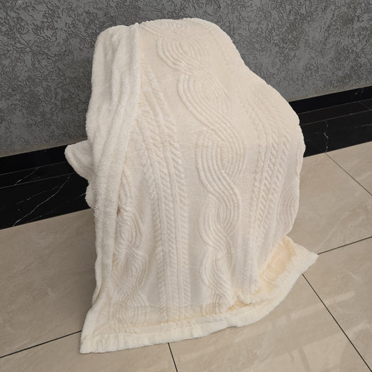 Lambswool Double Sided Throw Blanket