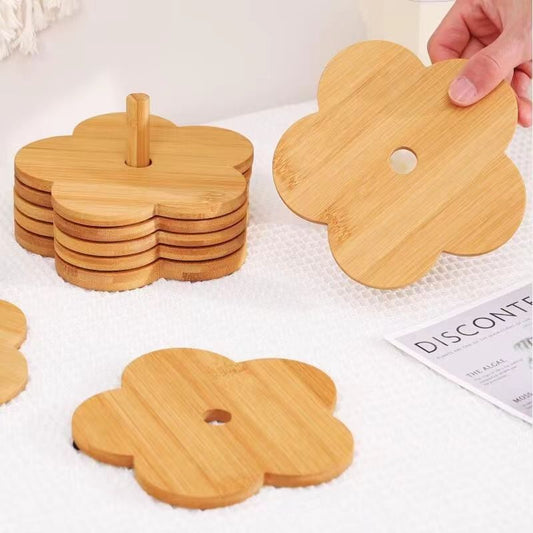 6pcs set bamboo coasters