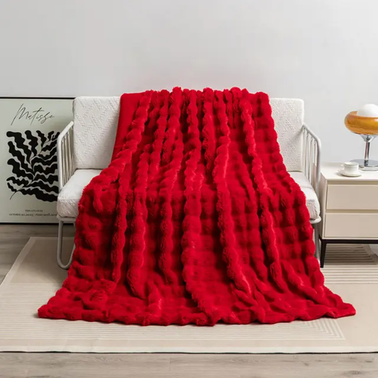 Warm Winter Throw Blanket for Couch & Bed – Christmas Red