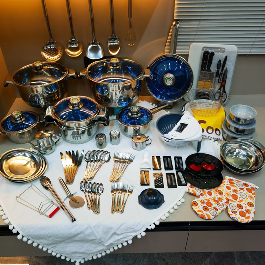 100-Piece Stainless Steel Cookware Set