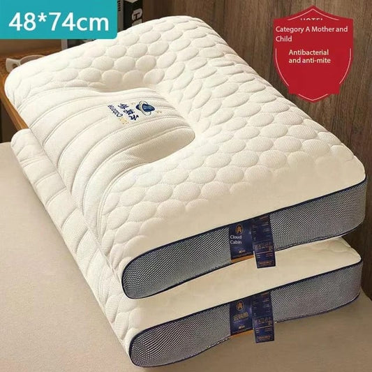 Washable 3D quilted cervical latex pillow