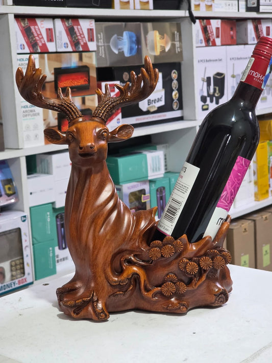 Deer head decorative sculpture wine rack