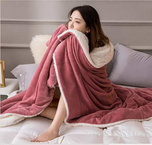 High Quality Double Layer Sherpa Throw Blanket