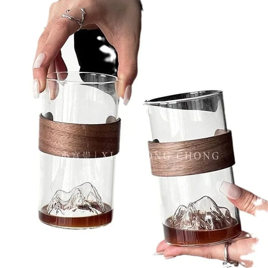6pcs 365ml mountain view glass cup