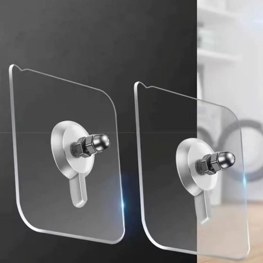 10PCS TRANSPARENT ADHESIVE WALL HOOKS